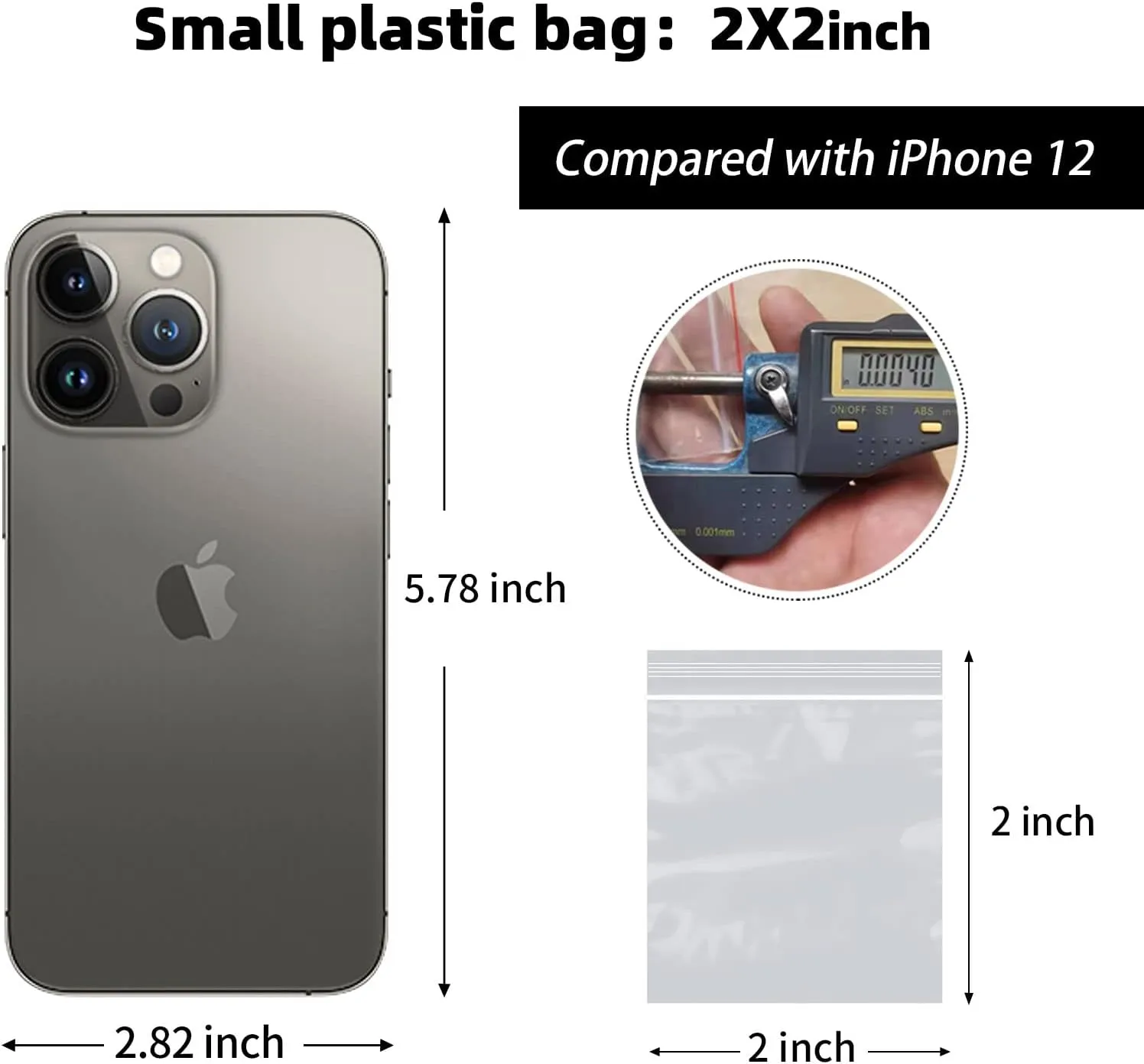 1000 Pcs Small Plastic Bags, 2 x 2 Inch Resealable Jewelry Bags for Pills, Screws, Coins, Beads, Ideal for Small Business, Shipping, Packaging, Storage