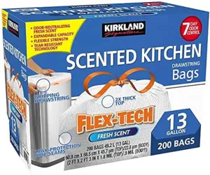 13-Gallon Scented Kitchen Trash Bags, 200-count (200-Pack)
