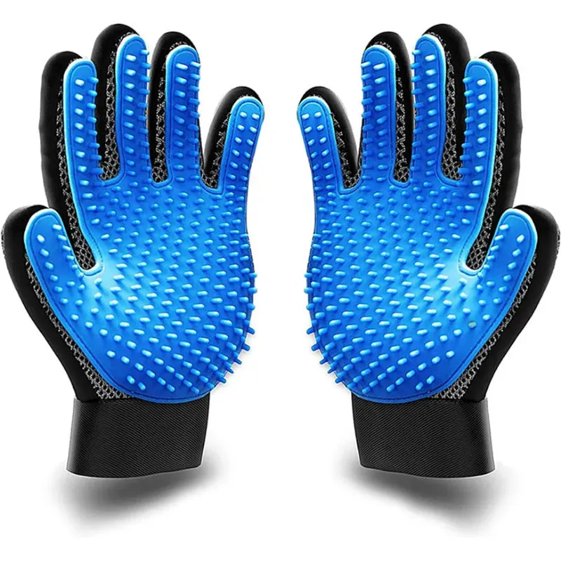 2-in-1 Pet Grooming & Deshedding Gloves - Perfect for Dogs, Cats & More