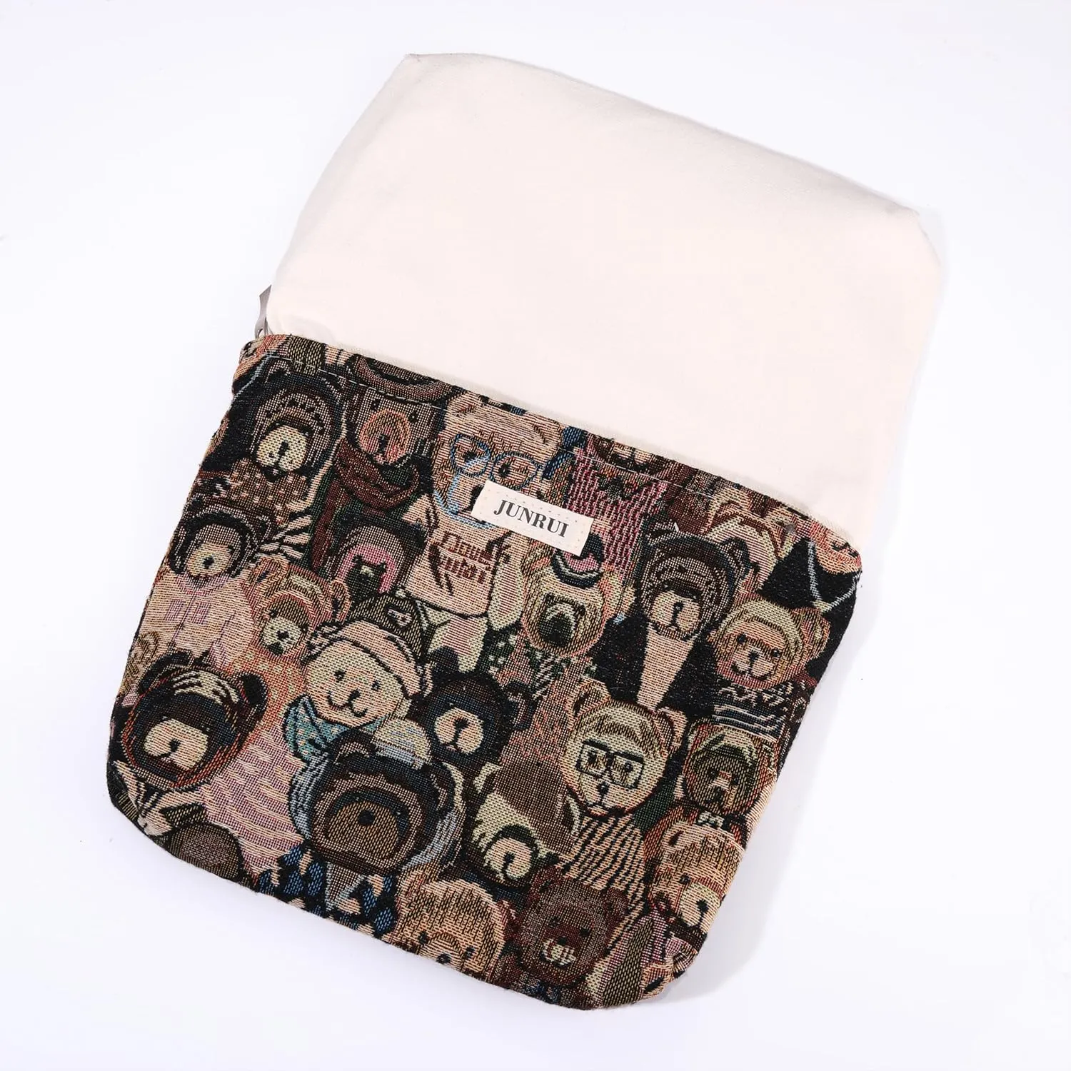 2 PCS Makeup Bag SetPortable Cosmetic Bag for Purse Large Storage CapacityTravel Pouch with Zipper for Women, (Bear Brown)
