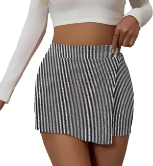 2025 Women's Casual Mini Skirt Summer High Waist Pleated Bodycon Workout Short Pencil Skirt Beach Vacation Outfit