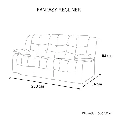 3 2 1 Seater Recliner Sofa Lounge