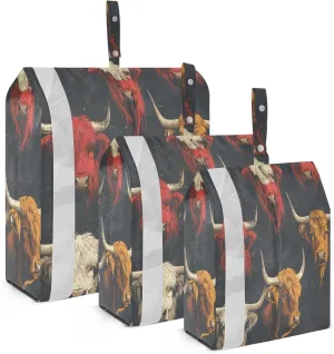 3 Set Travel Packing Cubes Lightweight Foldable Highland Cow Luggage Bags Organizers for Travel Accessories Travel Essentials