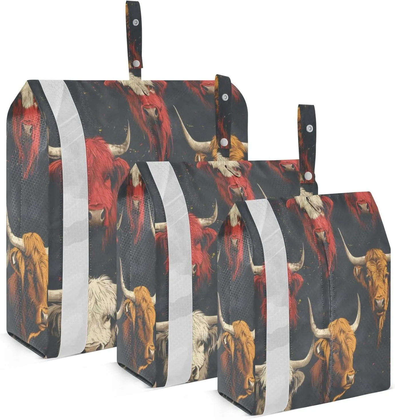 3 Set Travel Packing Cubes Lightweight Foldable Highland Cow Luggage Bags Organizers for Travel Accessories Travel Essentials