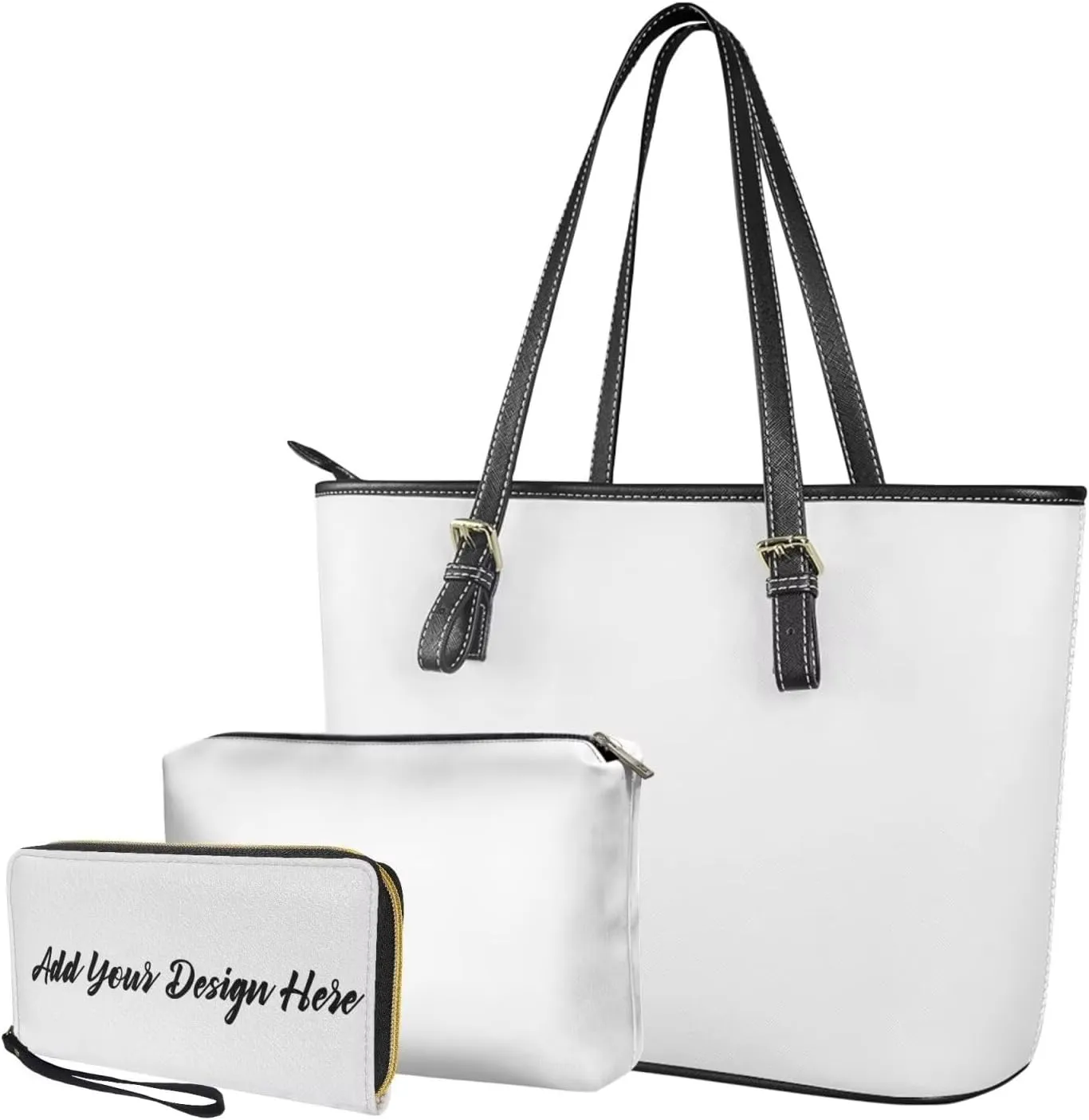 3Pcs Saddle Bags Set Bucket Bags Satchel Bags for Women Clutch Bag with Chain Wristlet Wallets for Women