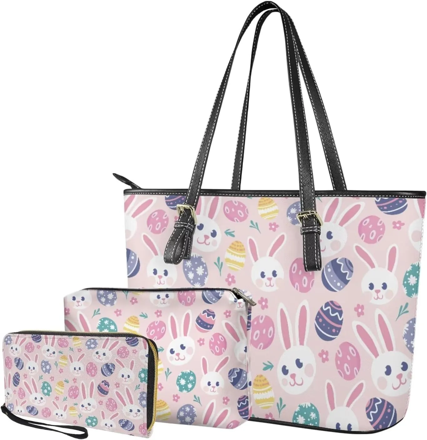 3Pcs Saddle Bags Set Bucket Bags Satchel Bags for Women Clutch Bag with Chain Wristlet Wallets for Women
