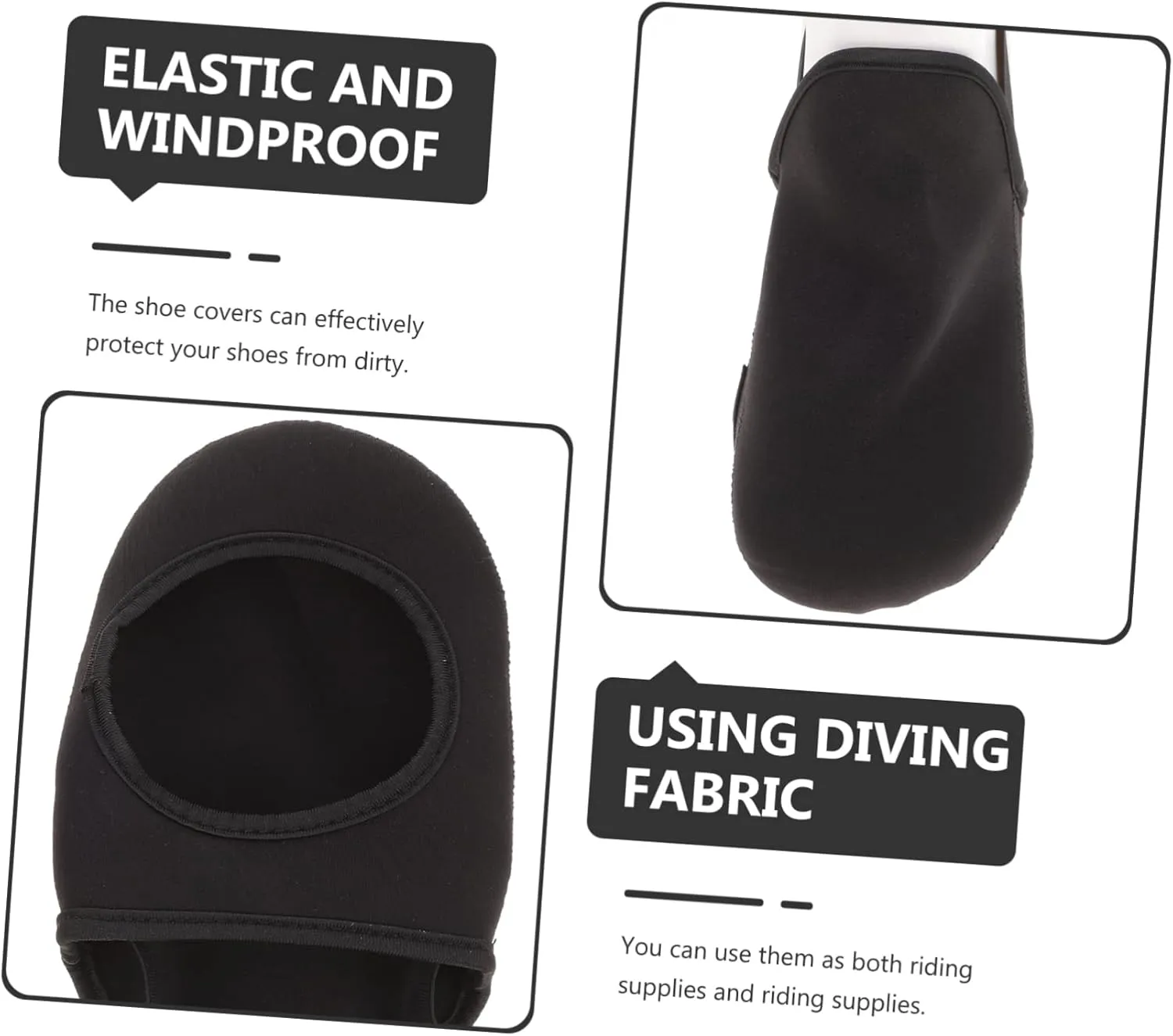 4 pcs Shoe Covers Sole Cover Adjustable Shoecover One Half Bowling Bike Anti-Slip Fits Winter Supply Black Warm Thermal Slipping Overshoes Size Riding for Slider Shoes Cycling