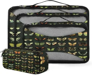 4 Set Packing Cubes for Suitcases, Travel Essentials for Carry on Luggage, Colorful Butterfly Suitcase Organizers for Clothes Shoes Toiletries Travel Accessories in 4 Sizes - Watercolor Butterfly