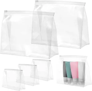 6 Pcs Transparent Zipper Pouch Makeup Organizer Bags for Women Stylish Clear Storage for Travel Toiletries and Cosmetics Durable Construction