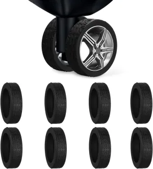 8pcs Suitcase Wheel Covers, Silicone Luggage Spinner Wheel Covers Black Luggage Wheel Protector Covers Luggage Wheel Accessories