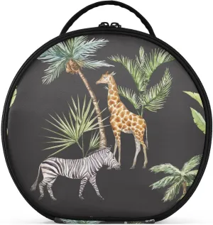 ALAZA Animals Zebra Giraffe Stand under Palm Trees Safar Travel Make Up Organizer Cosmetic Brush Bags Case