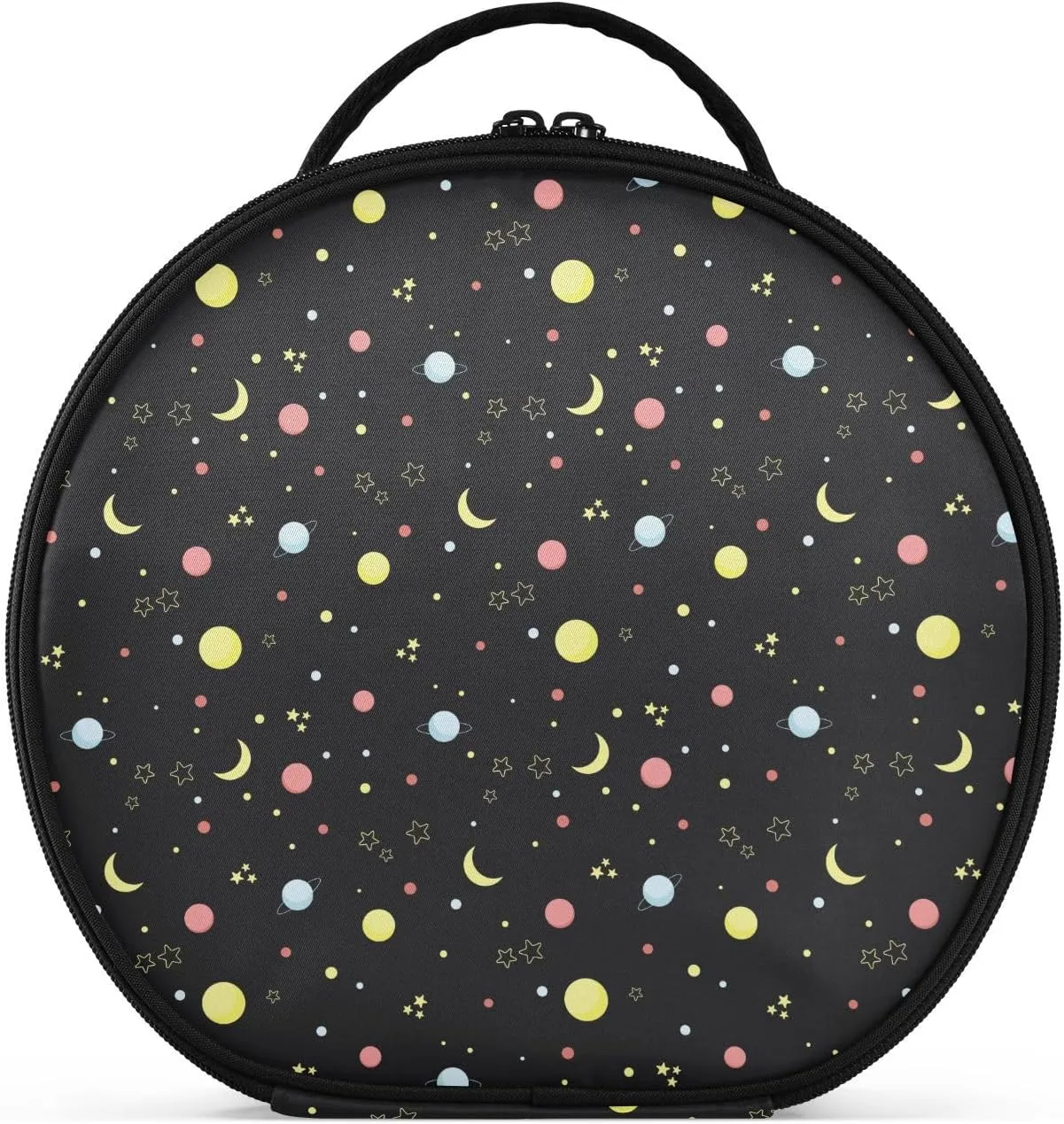 ALAZA Night Sky with Moon and Stars Travel Makeup Case, Portable Artist Makeup Storage Bag