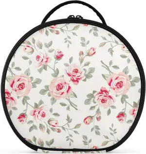 ALAZA Pink Roses Makeup Bag Travel Cosmetic Bag Large Toiletry Organizer