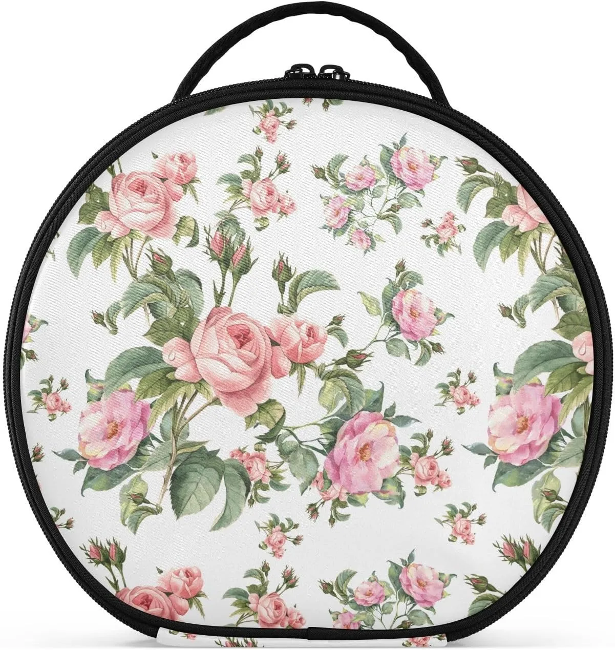ALAZA Rose with Beautiful Petals on White Makeup Bag Travel Cosmetic Bag Large Toiletry Organizer
