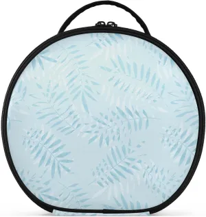 ALAZA Tropical Blue Palm Leaves Plant Summer Travel Make Up Organizer Cosmetic Brush Bags Case