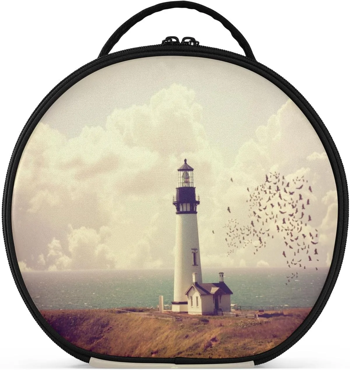 ALAZA Vintage Lighthouse Portable Cosmetic Bag Large Capacity Travel Makeup Case Organizer