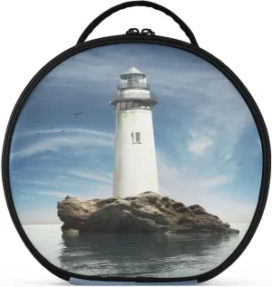 ALAZA Vintage Lighthouse Travel Makeup Train Case Makeup Cosmetic Case with Adjustable Dividers
