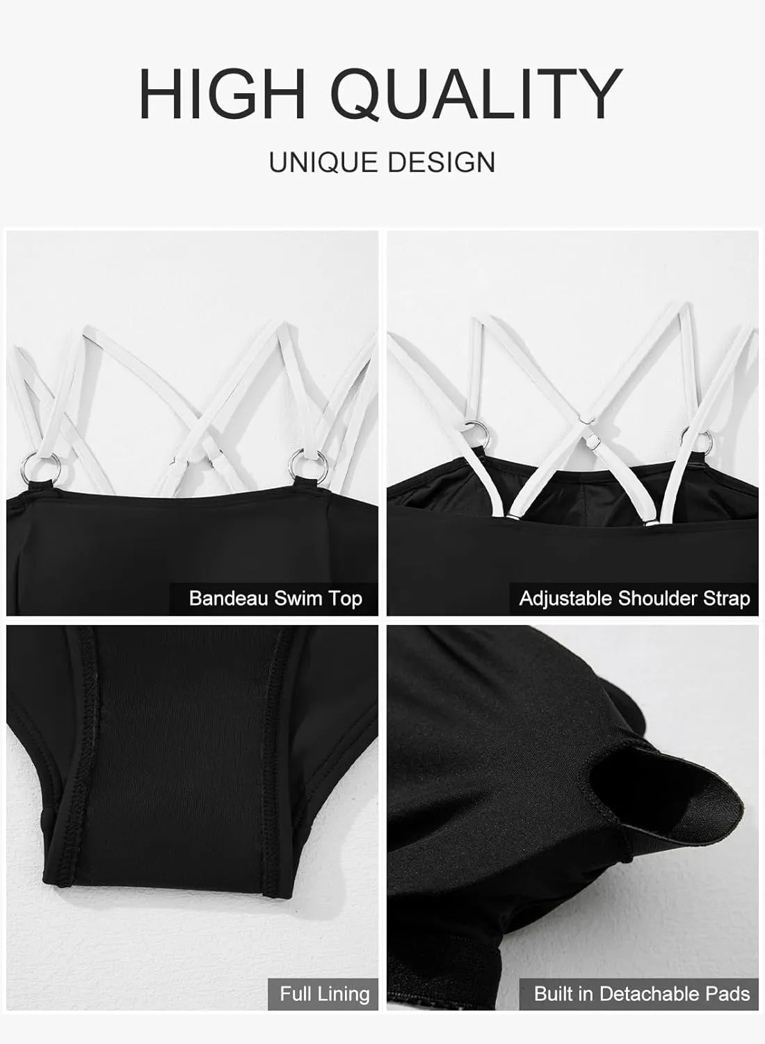Aleumdr Tankini Swimsuits for Women Two Piece Tummy Control Bathing Suits Flowy Swim Tops with Bottoms