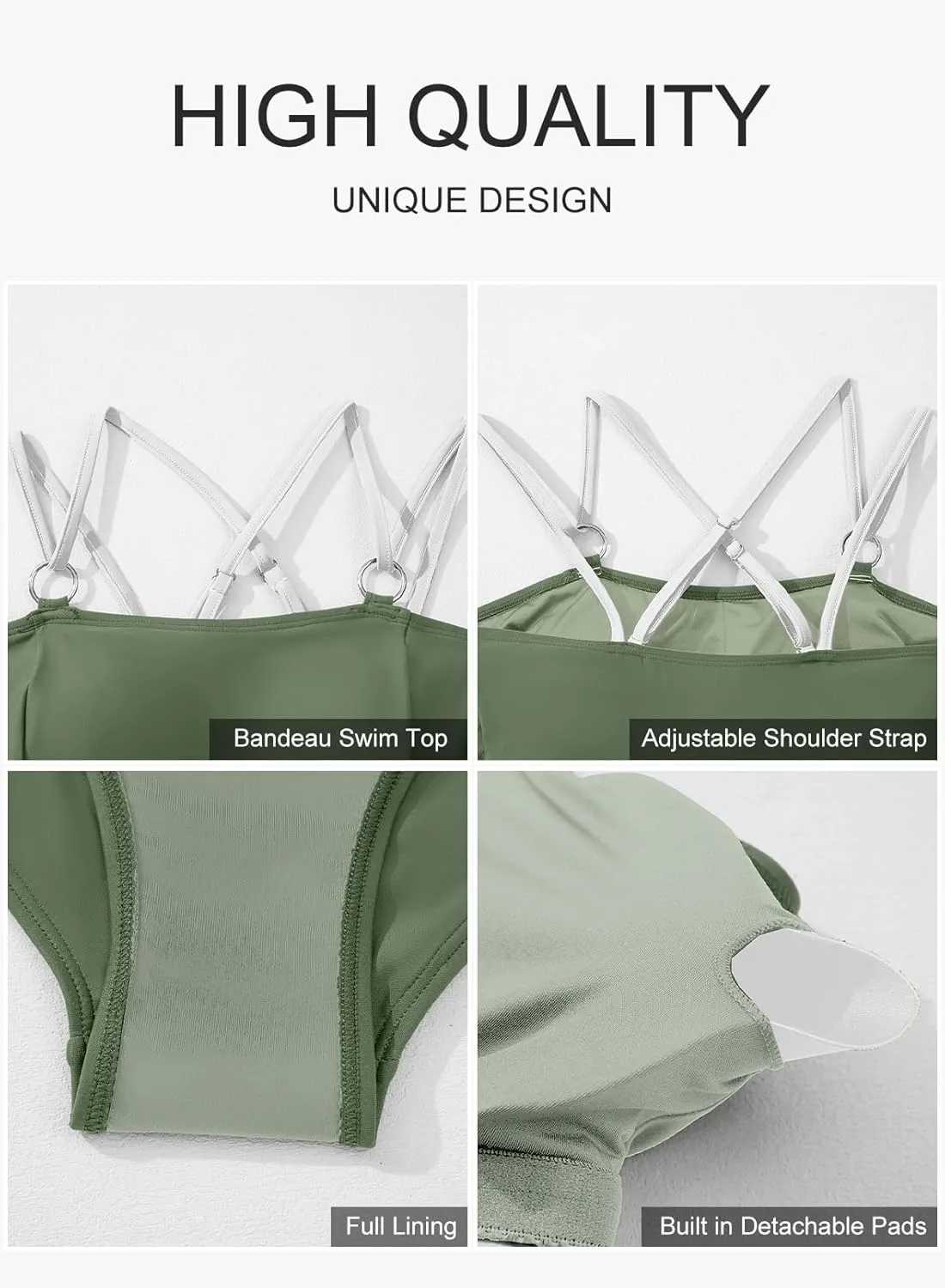 Aleumdr Tankini Swimsuits for Women Two Piece Tummy Control Bathing Suits Flowy Swim Tops with Bottoms
