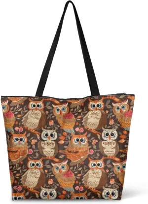 American Flag Eco-Friendly Paper Tote Bag, Ethnic Tribal Reusable Handbag Adorable Dog Animal Tote Bag for Women
