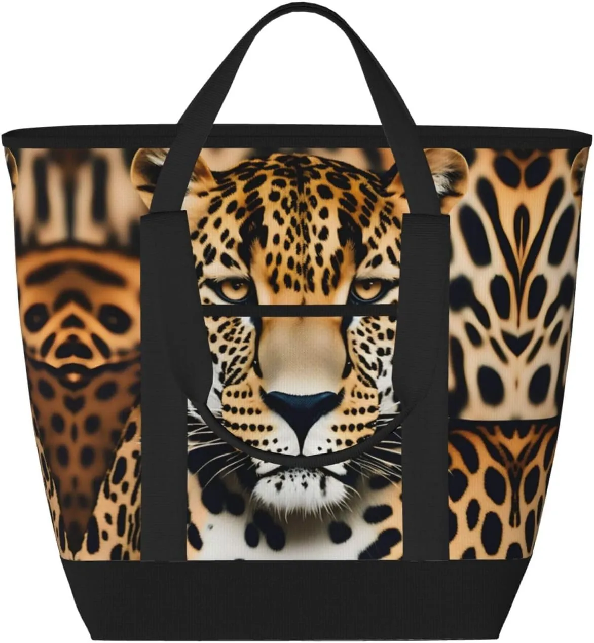 Animal Leopard Women's tote bags and reusable women's beach bags are suitable for travel insulation and cooling bags.