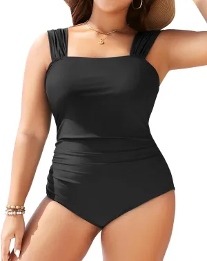 Aqua Eve Womens Plus Size One Piece Swimsuit Tummy Control Bathing Suit Vintage Swimwear
