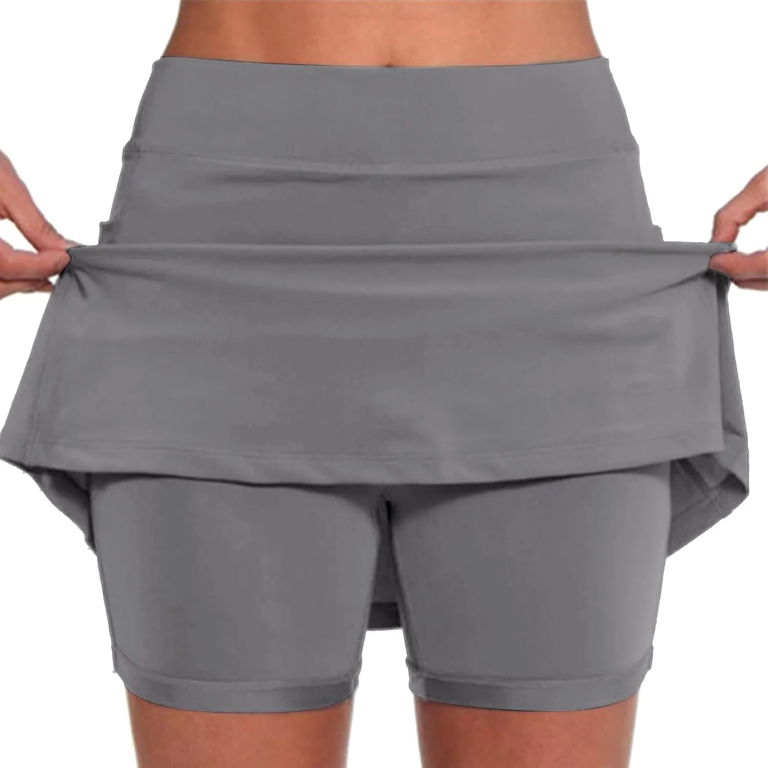 Athletic Skirt with Shorts Womens Golf Skirts High Waisted Tennis Skirt Tummy Control Plus Size Skort with Pockets