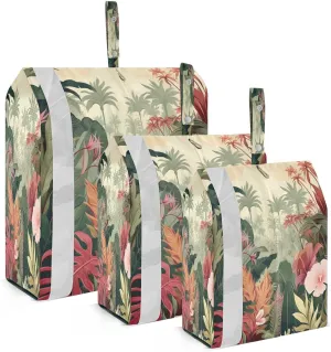 Banana Leaves Flowers Packing Cubes for Travel 3 Set Compression Packing Bags Luggage Accessories for Carry On