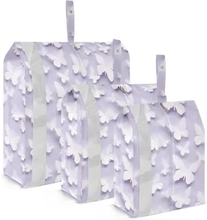Beautiful Butterflies Purple Packing Cubes for Travel 3 Set Travel Bags Organizer Luggage Organizers for Travel Accessories