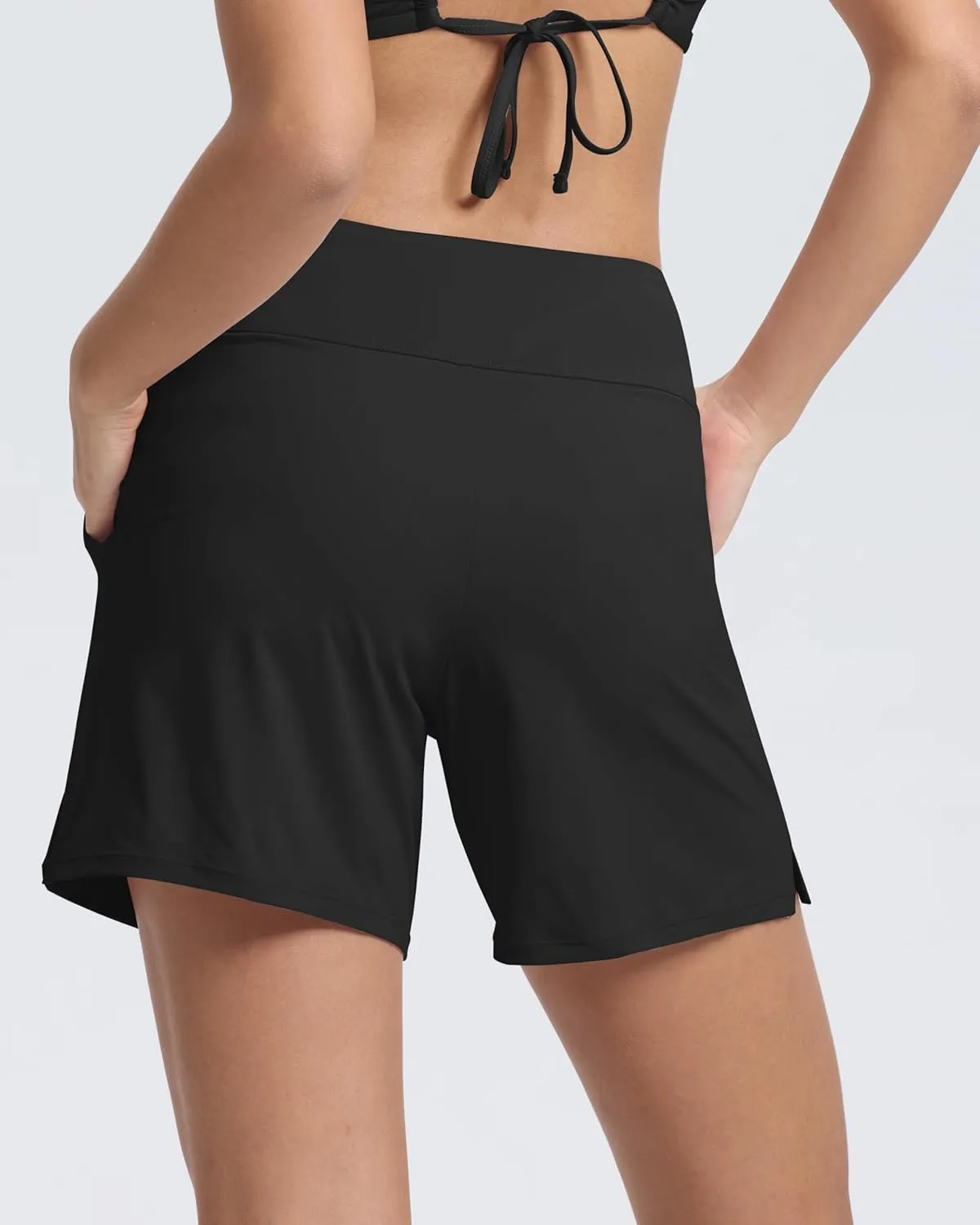 Beautikini Period Swimwear Menstrual Leakproof Swim Bottom 3" High Waisted Bathing Suit Shorts with Pocket for Girl Teens