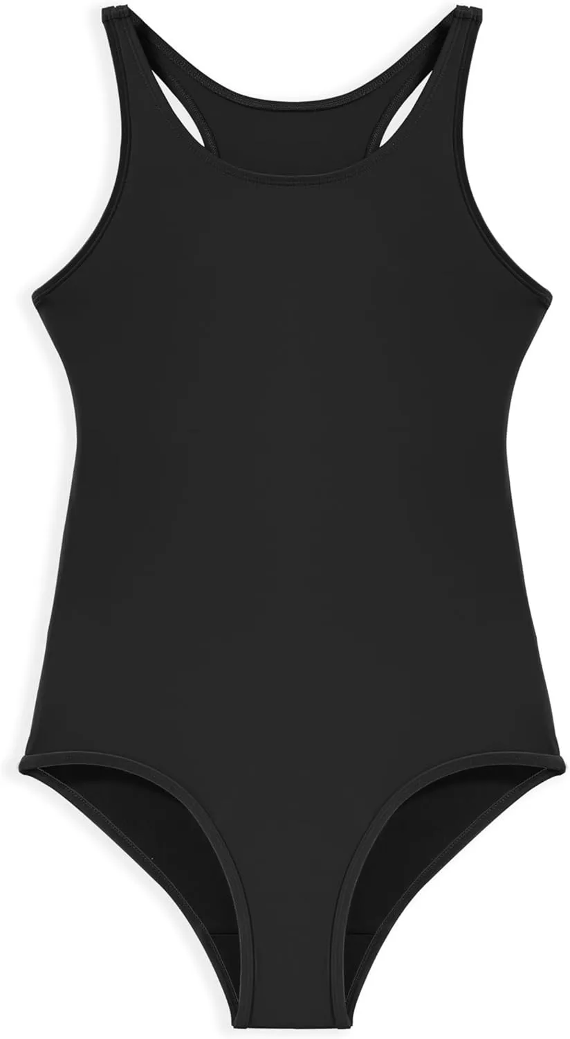 Beautikini Period Swimwear Women's One Piece Leak Proof Menstrual Bathing Suit Racerback Training Swimsuit for Teens Girls