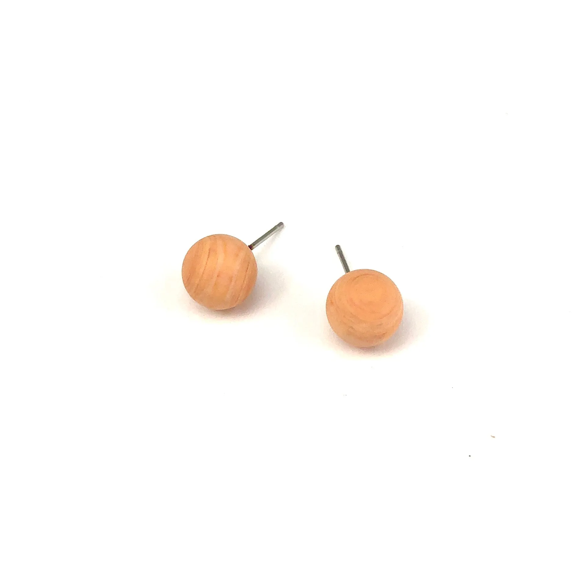 Beige Petite Orange Swirl Matte Studs Earrings