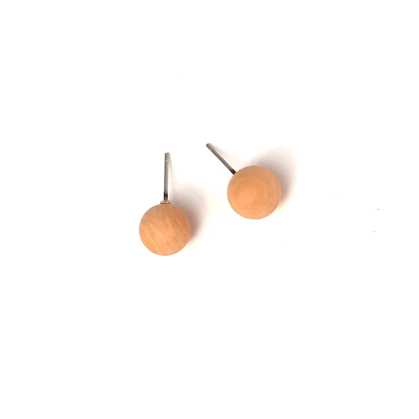 Beige Petite Orange Swirl Matte Studs Earrings