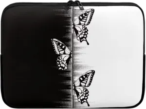 Black White Buttefly Print 17 Inch Tablet Case Computer Bag Laptop Carrying Cases & Sleeves for Accessories