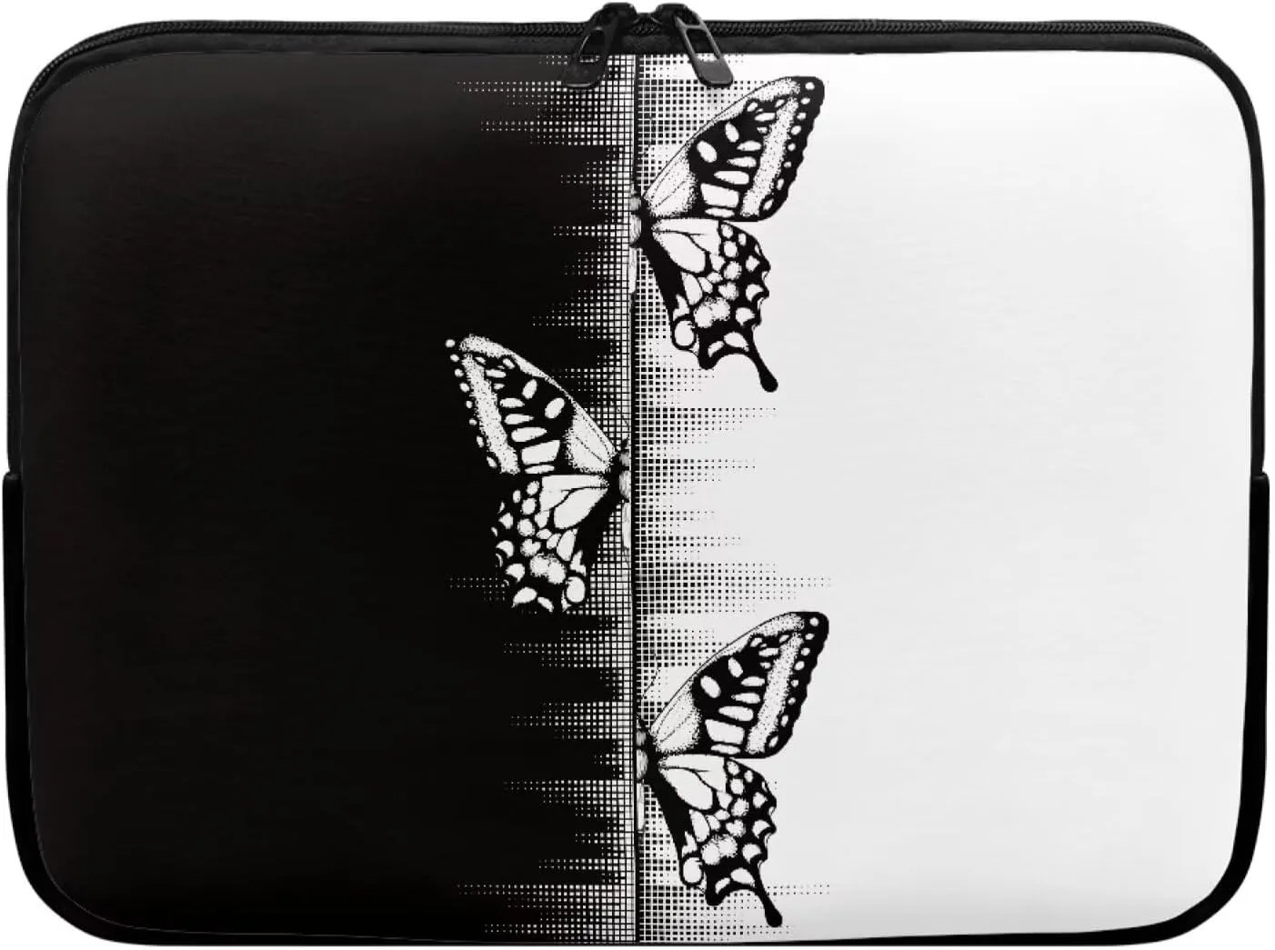 Black White Buttefly Print 17 Inch Tablet Case Computer Bag Laptop Carrying Cases & Sleeves for Accessories