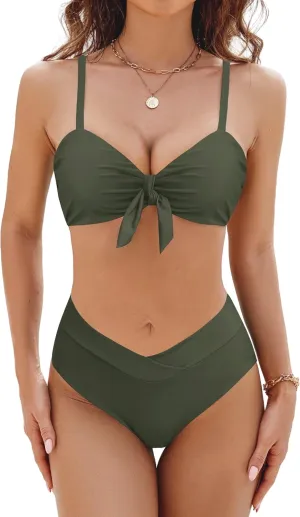 Blooming Jelly Women's High Waisted Bikini Sets Two Piece Swimsuit Sexy Bathing Suits