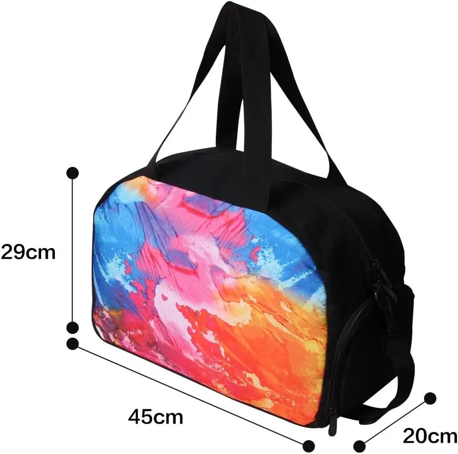 Boxing Glove Printed Travel Handbag with Shoe Compartment Mens Garment Bag Cool Gym Duffel Bag for Women
