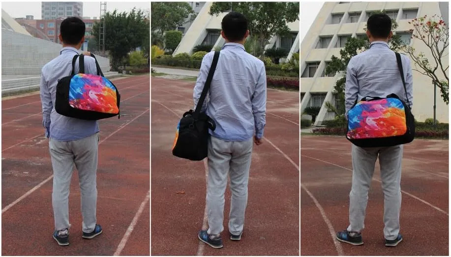 Boxing Glove Printed Travel Handbag with Shoe Compartment Mens Garment Bag Cool Gym Duffel Bag for Women