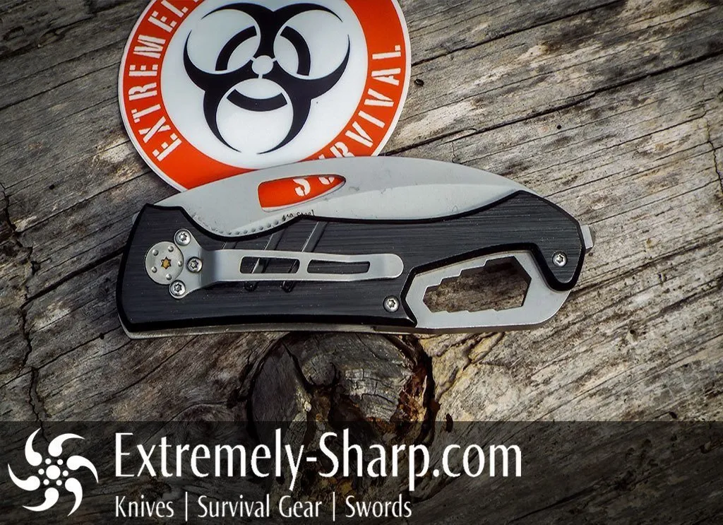 Bullet Multi-Tool and Liner Lock Seat Belt Cutter Pocket Knife