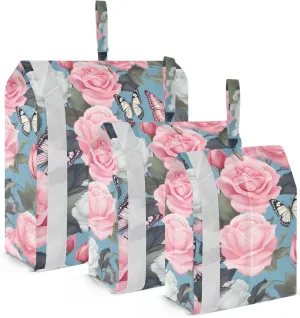 Butterflies Floral Packing Cubes for Travel 3 Set Packing Cubes Compression Luggage Organizer Bags for Travel Accessories