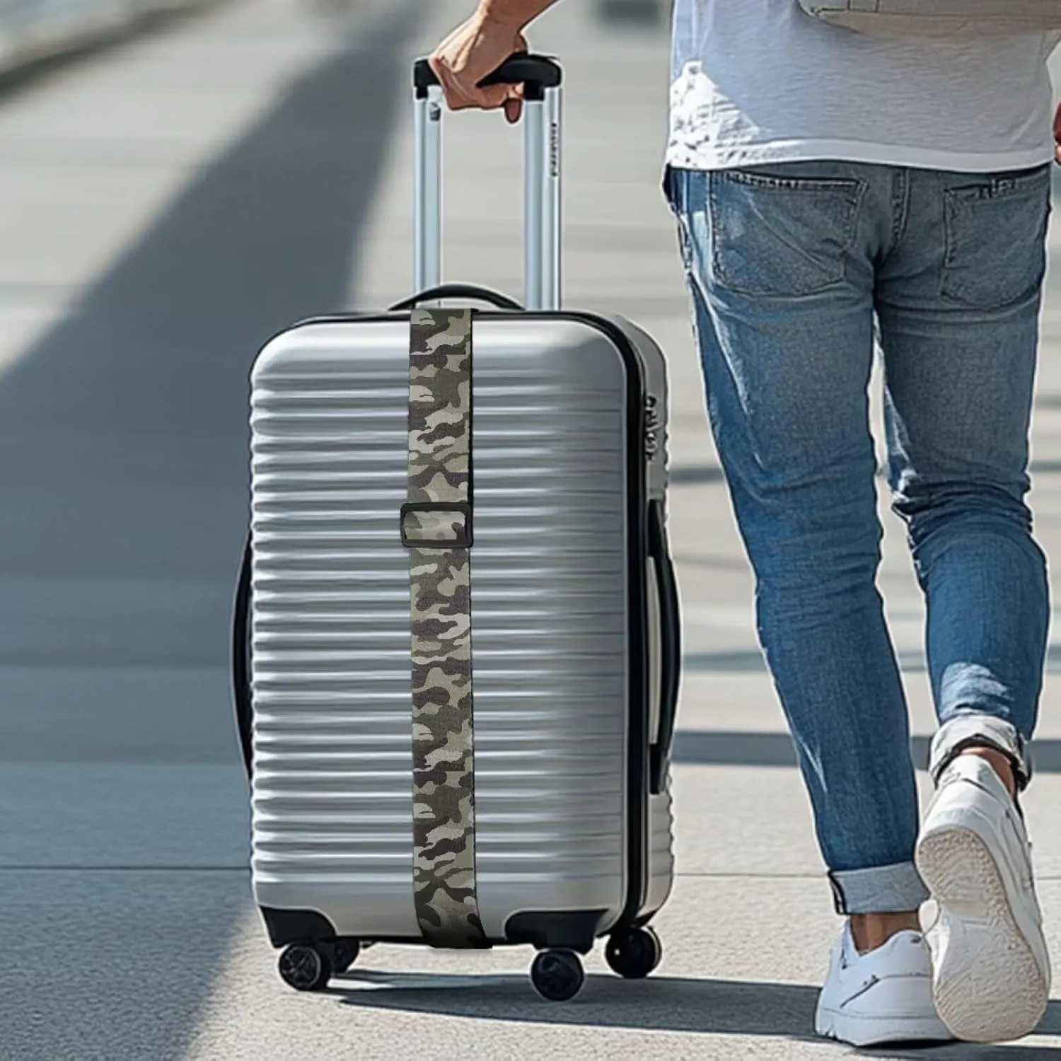Camo Luggage Straps Travel Suitcase Luggage Baggage Straps Tie Belt Adjustable Suitcase Belt Luggage Connector Suitcase Accessories
