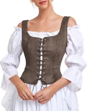 Century Star Renaissance Costume Women Pirate Medieval Viking Floral Corset Top Ren Faire Vest Victorian Plus Size Bodice