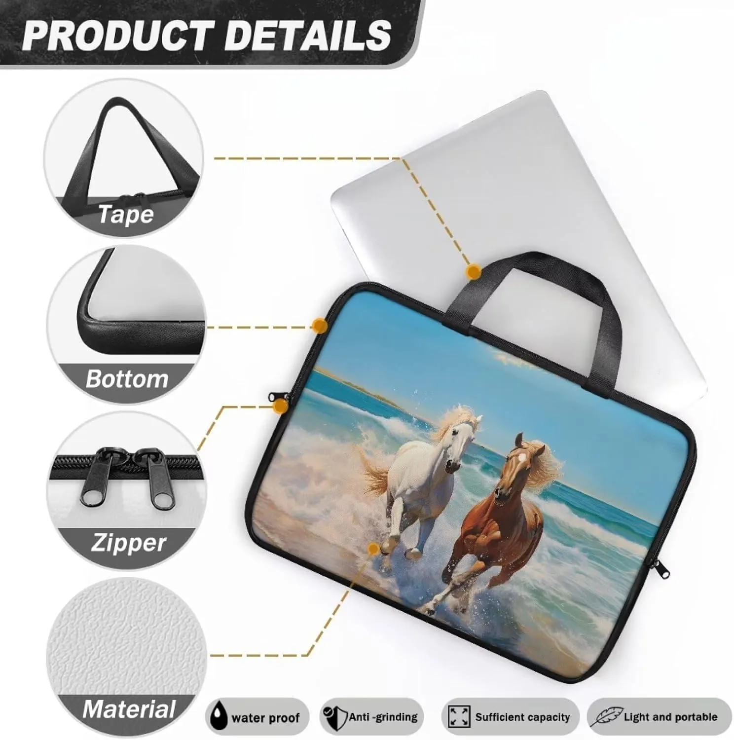 COEQINE Leather Laptop Bag Waterproof Latop Case 10-17 Inch for Women Portable Travel Accessories With Handles