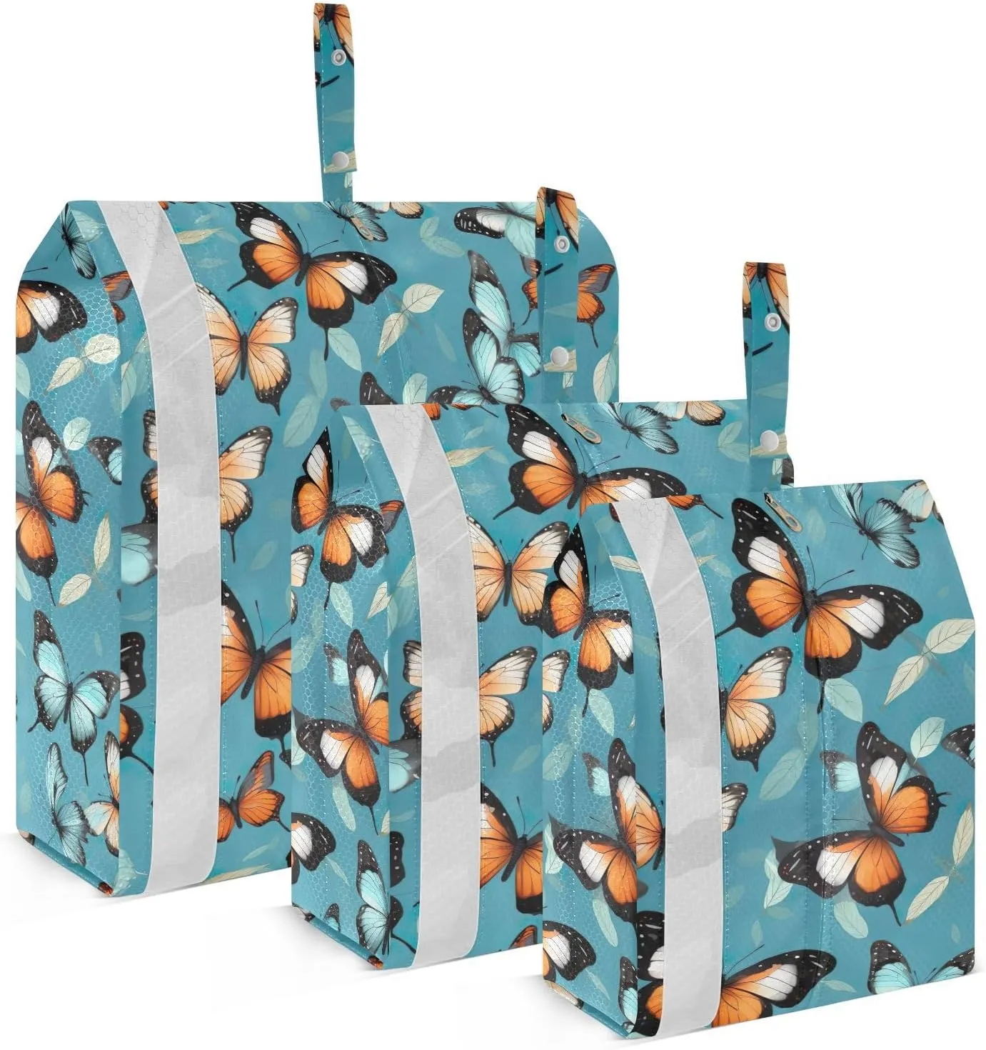 Colorful Butterflies Packing Cubes for Travel 3 Set Compression Travel Cubes Luggage Accessories for Packing Compression