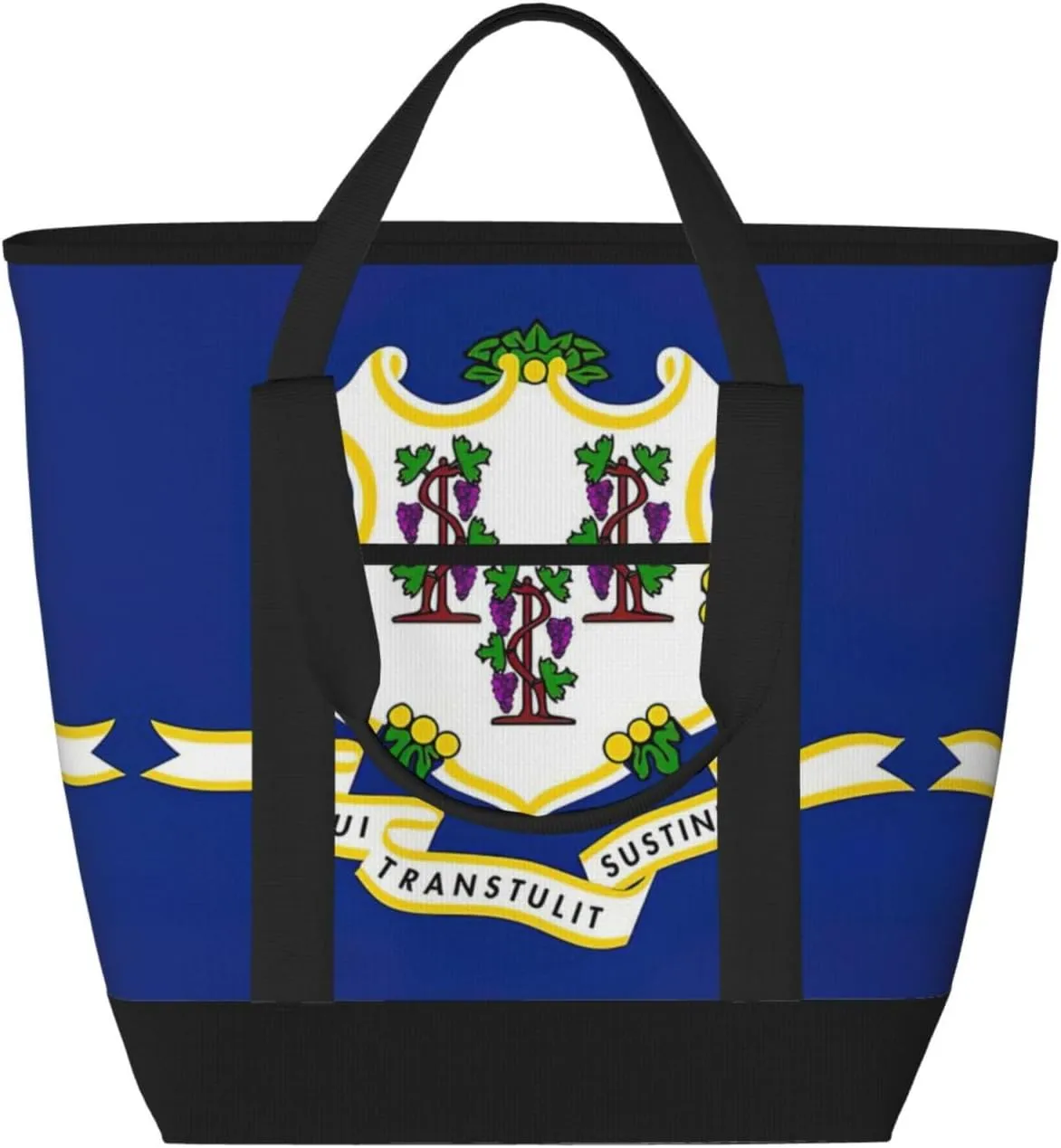 Connecticut State Flag Women's tote bags and reusable women's beach bags are suitable for travel insulation and cooling bags.