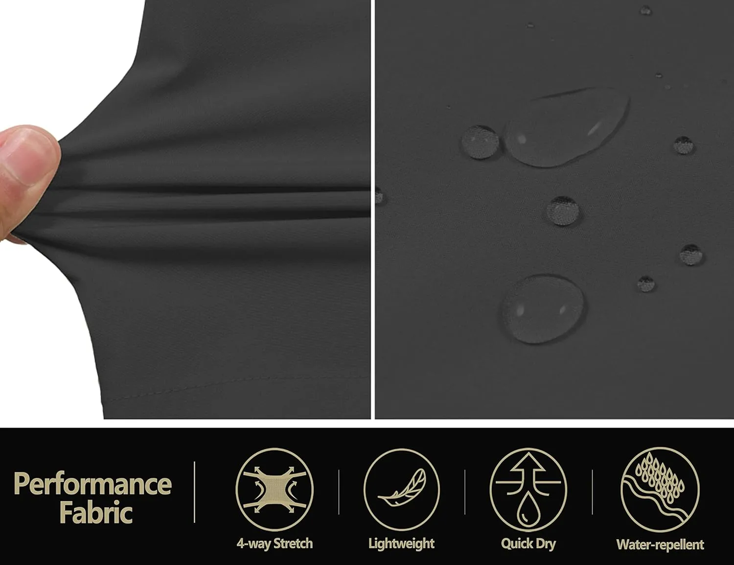 COOFANDY Mens Hybrid Casual Golf Shorts 9" Stretch Lightweight Quick Dry Summer Hiking Travel Shorts with Zipper Pockets