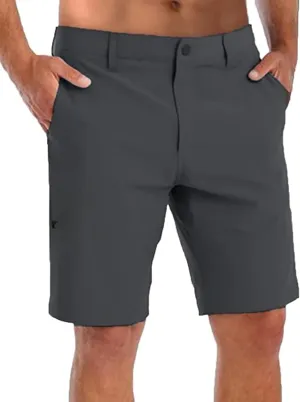 COOFANDY Mens Hybrid Casual Golf Shorts 9" Stretch Lightweight Quick Dry Summer Hiking Travel Shorts with Zipper Pockets