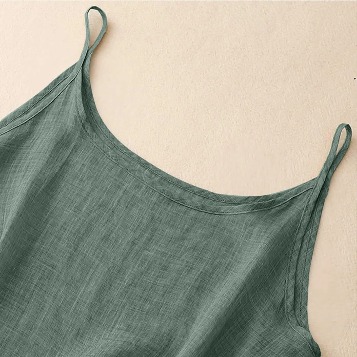 Cotton Linen Tank Tops for Women Spaghetti Strap Loose Fit Camisole Top Cami Summer 2025 Casual Sleeveless Shirts