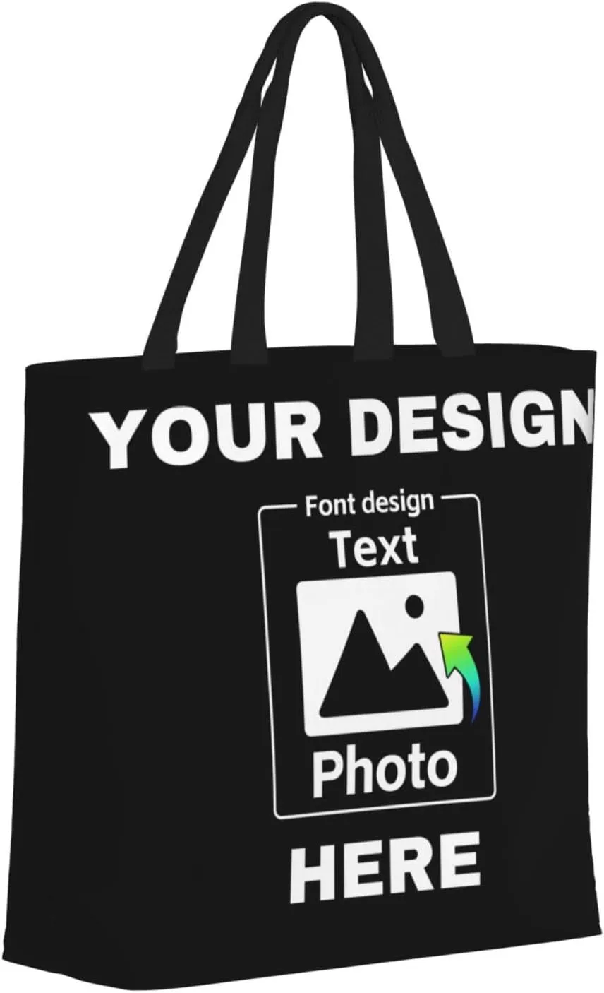Custom Tote Bags Personalized Bags Your Own Design Women Custom Tote Bag For Shopping Canvas Bags Birthday Gift