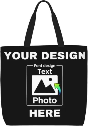 Custom Tote Bags Personalized Bags Your Own Design Women Custom Tote Bag For Shopping Canvas Bags Birthday Gift
